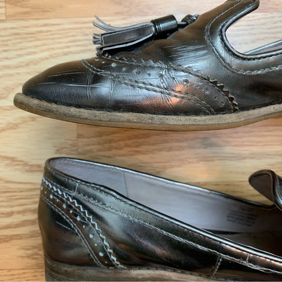 Louise et Cie silver tassel loafers lo Joey size 7M 37 Oxford tassels shiny - Picture 6 of 12